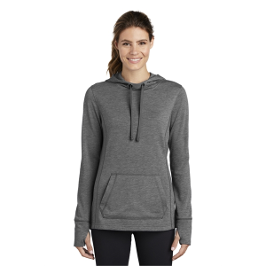 Sport-Tek® Ladies PosiCharge® Tri-Blend Wicking Fleece Hooded Pullover